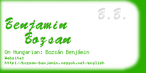 benjamin bozsan business card